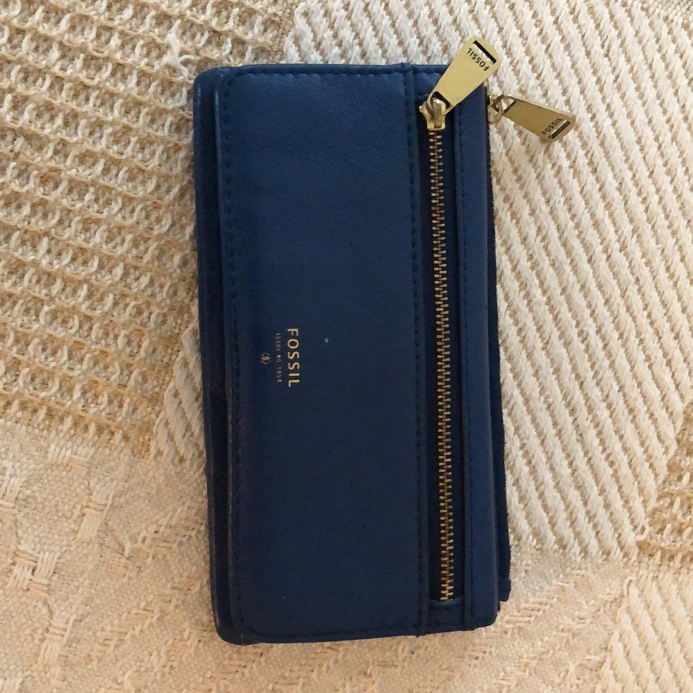 Blue fossil wallet
